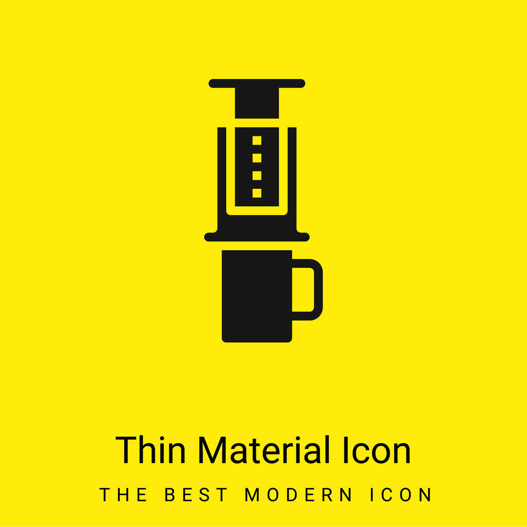 Aeropress minimální jasně žlutý materiál ikona - Vektor, obrázek