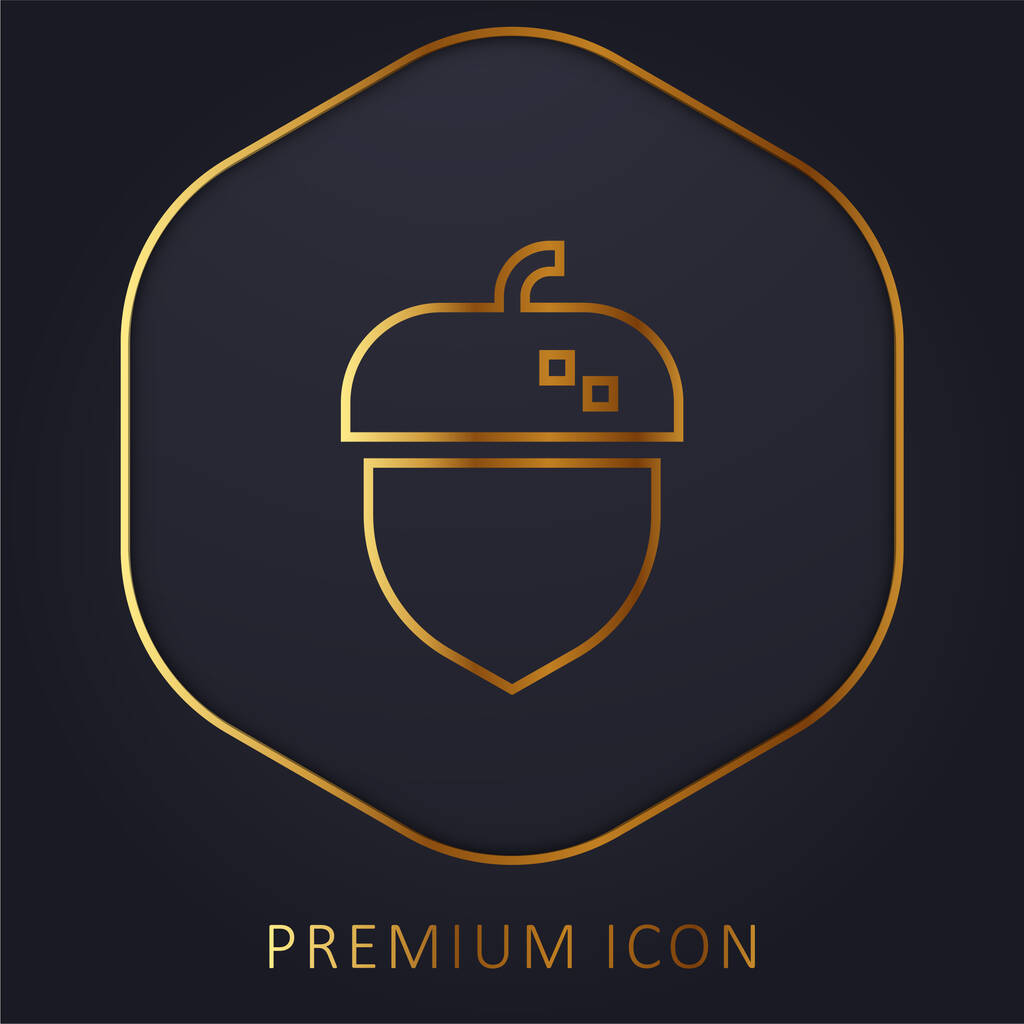 Acorn linha dourada logotipo premium ou ícone - Vetor, Imagem