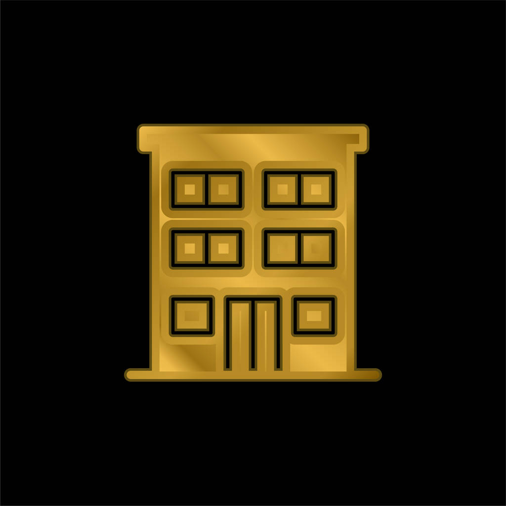 Apartman aranyozott fém ikon vagy logó vektor - Vektor, kép