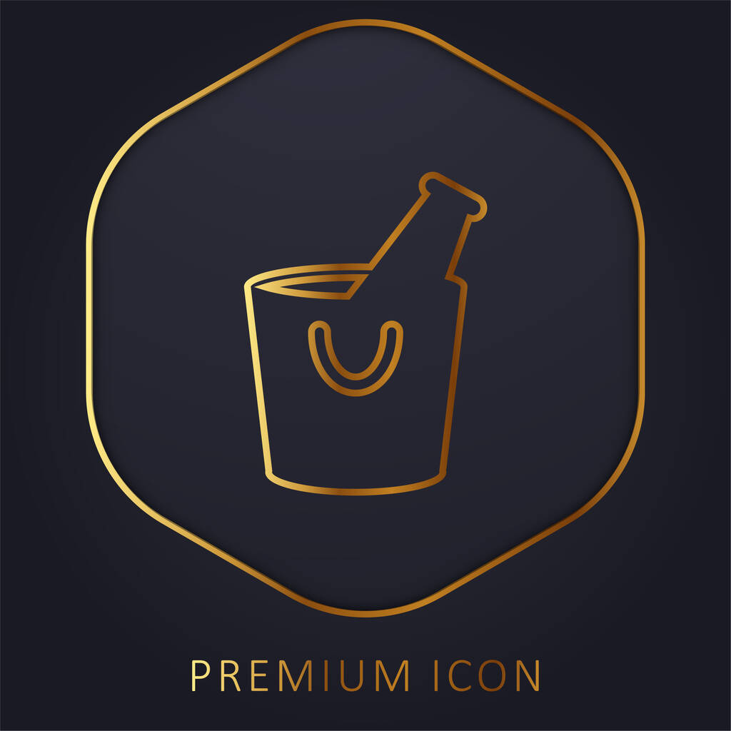 Alkoholi kultainen linja palkkio logo tai kuvake - Vektori, kuva