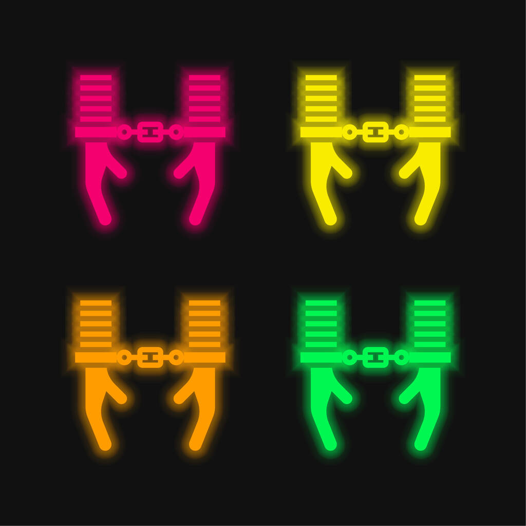 Арешт чотирьох кольорів, що світяться неоном Векторна піктограма
 - Вектор, зображення
