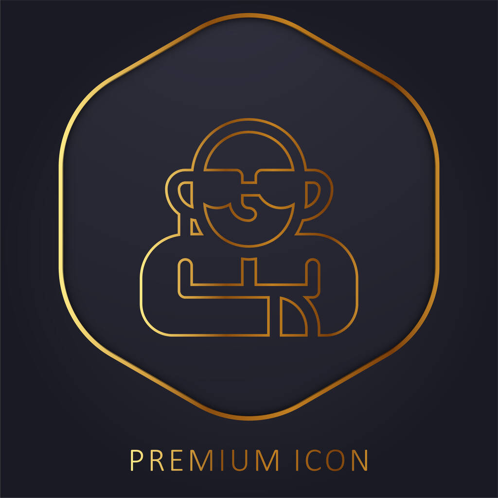 Bodyguard línea dorada logotipo premium o icono - Vector, imagen