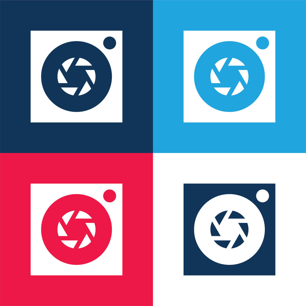 Apertura blu e rosso quattro colori set icona minima - Vettoriali, immagini