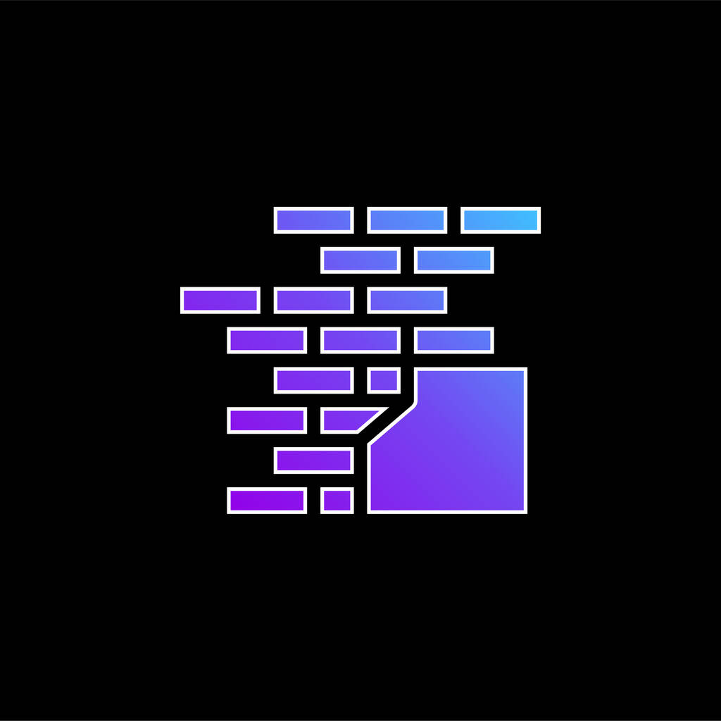 Ícone de vetor gradiente azul tijolo - Vetor, Imagem
