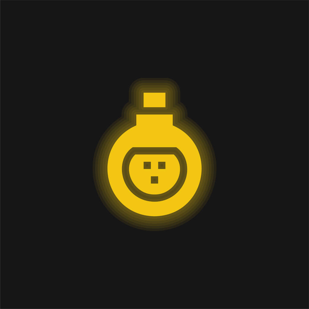 Ícone de néon brilhante amarelo antídoto - Vetor, Imagem