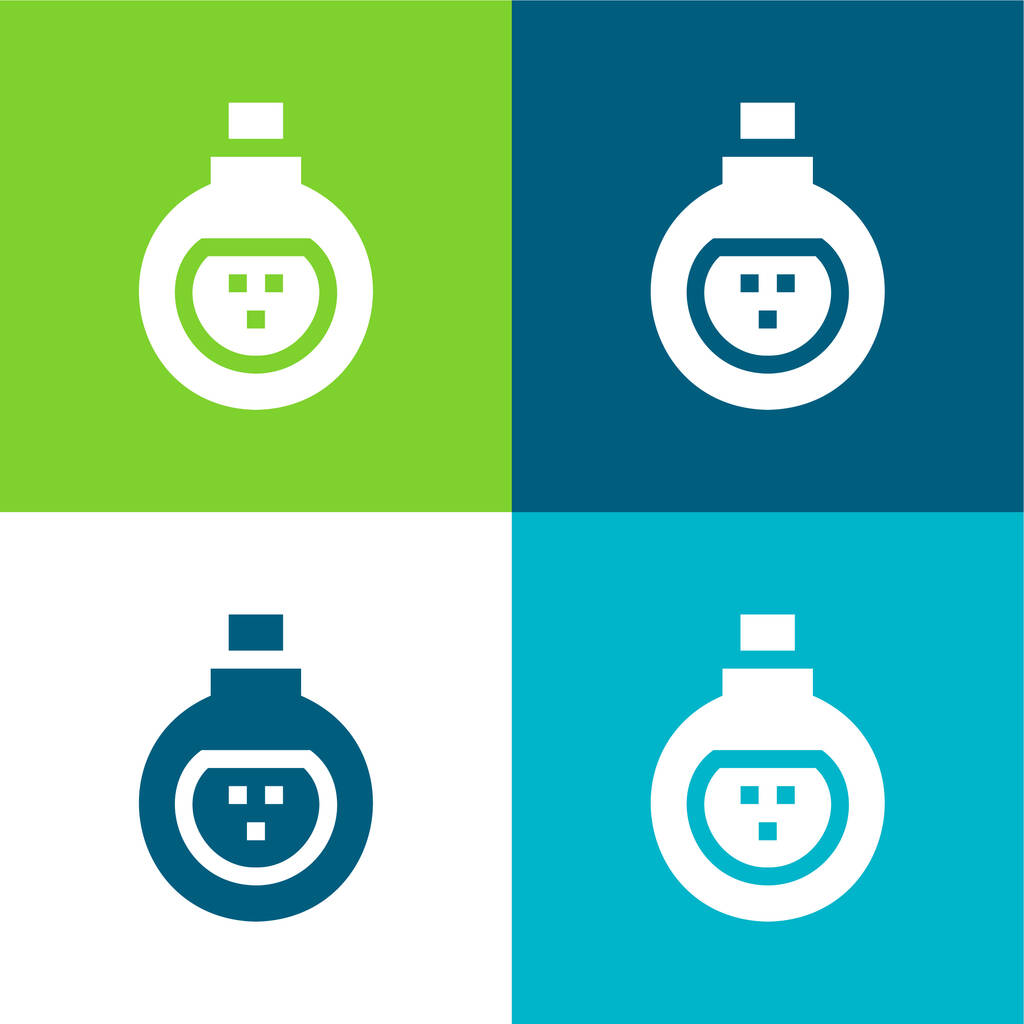 Antídoto Plano conjunto de iconos mínimo de cuatro colores - Vector, Imagen