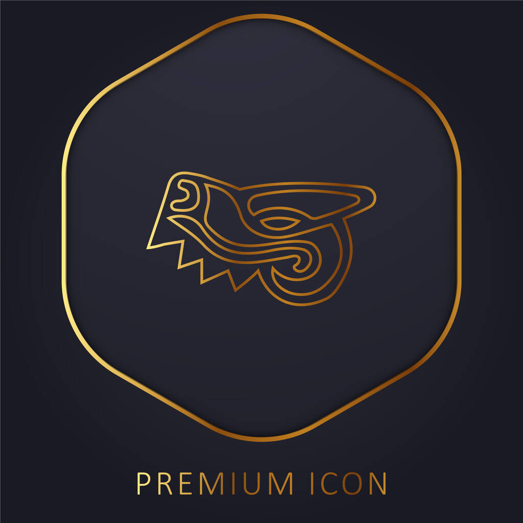 Animal Head Symbool van Mexico Antieke culturen gouden lijn premium logo of pictogram - Vector, afbeelding