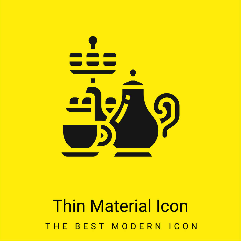 Απόγευμα Τσάι ελάχιστο φωτεινό κίτρινο υλικό εικονίδιο - Διάνυσμα, εικόνα