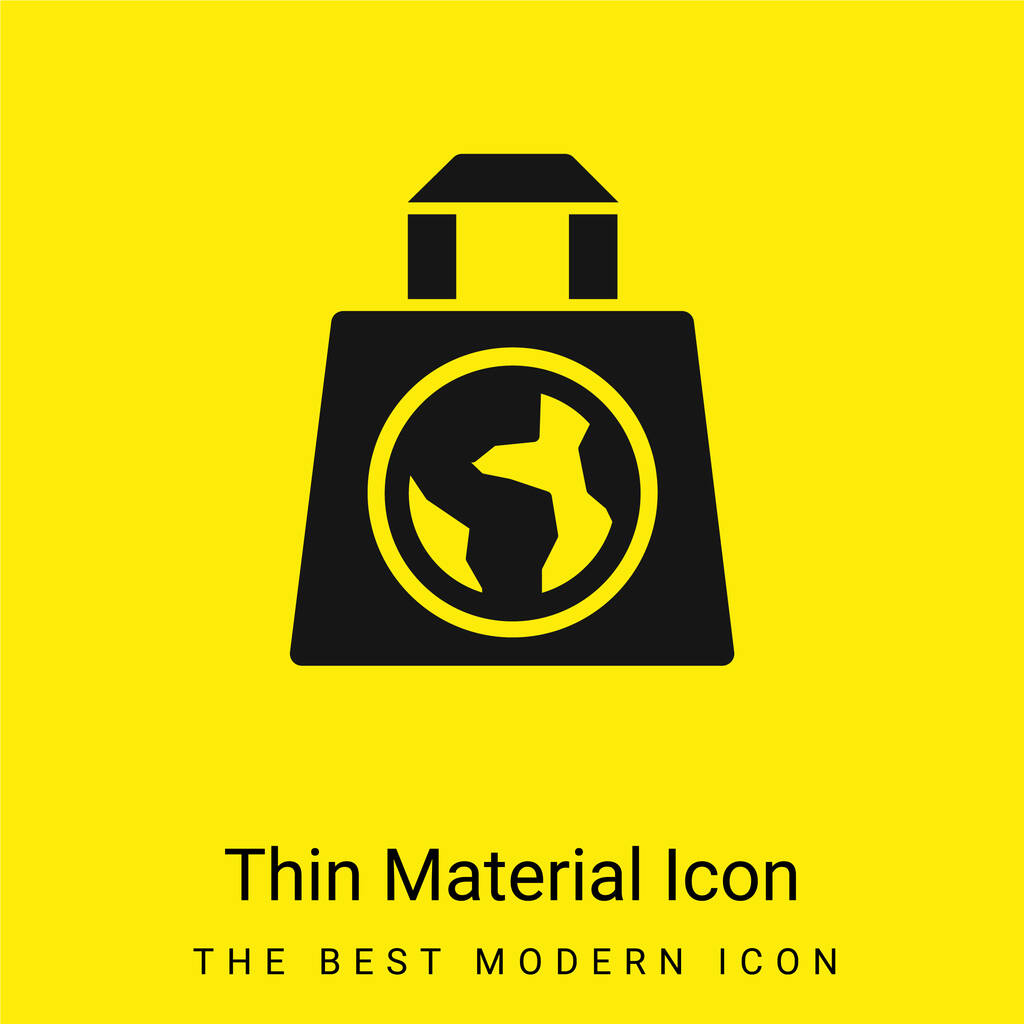 Laukku minimaalinen kirkkaan keltainen materiaali kuvake - Vektori, kuva