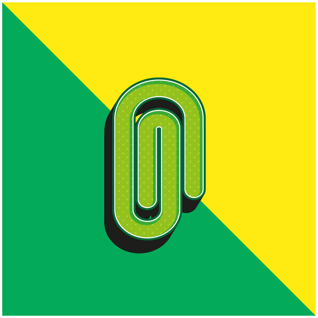Adjunto Símbolo de interfaz verde y amarillo moderno vector 3d icono logotipo - Vector, imagen