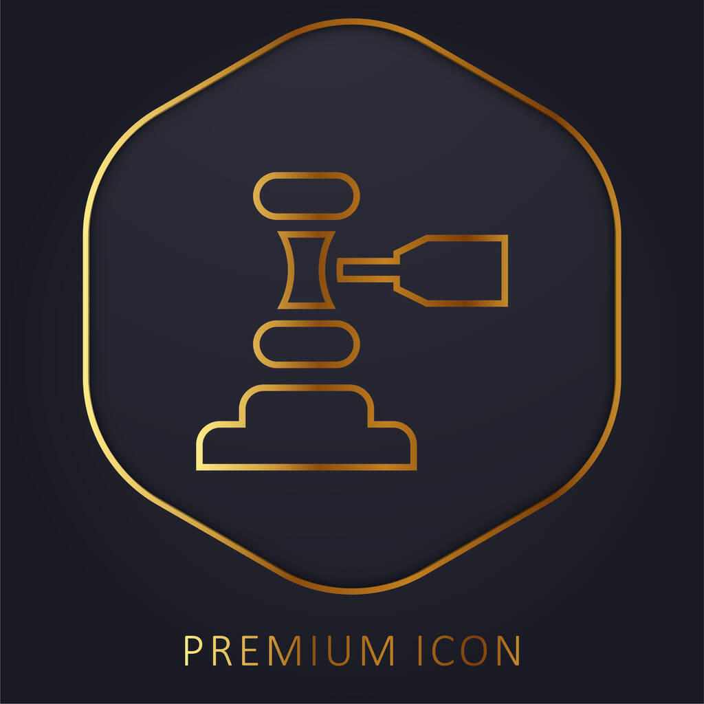 Aukce zlaté linie prémie logo nebo ikona - Vektor, obrázek