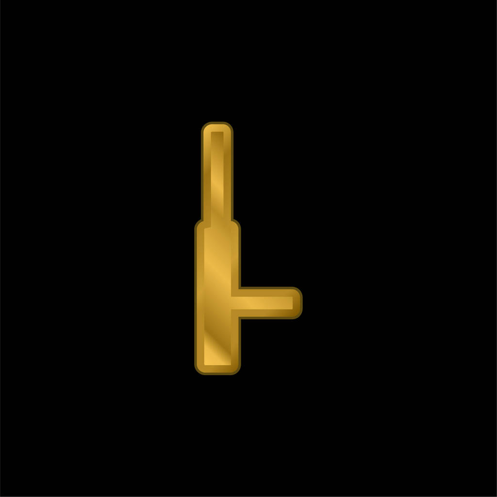 Baton chapado en oro icono metálico o logo vector - Vector, Imagen