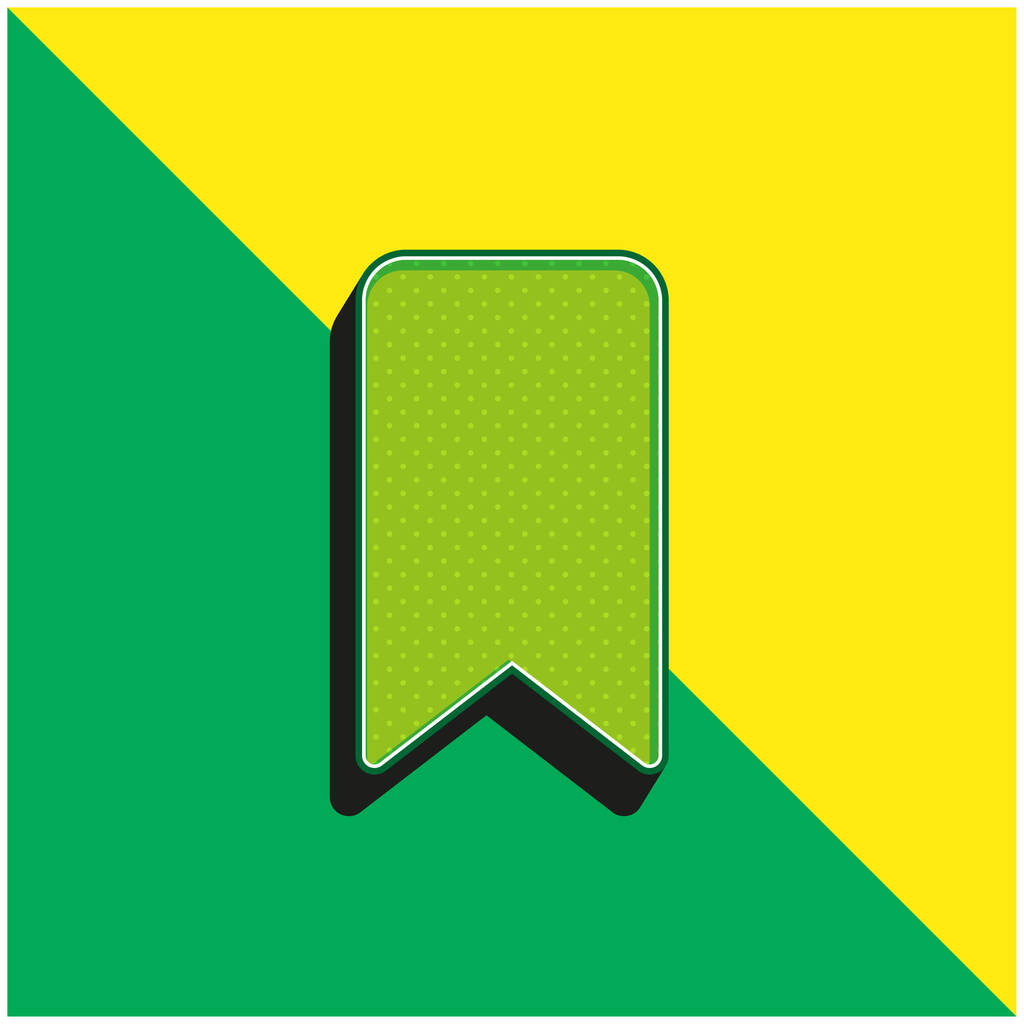 Lesezeichen Grünes und gelbes modernes 3D-Vektor-Symbol-Logo - Vektor, Bild