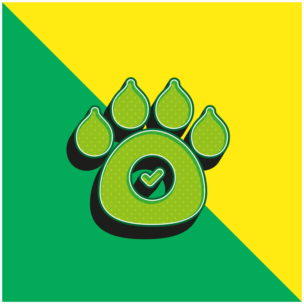 Animales permitidos Verde y amarillo moderno vector 3d icono del logotipo - Vector, imagen