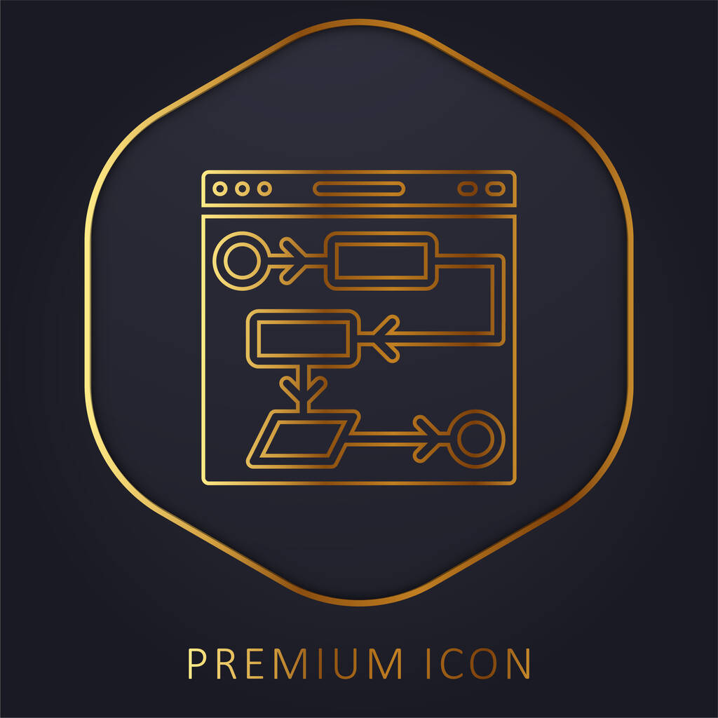 Algoritmus arany vonal prémium logó vagy ikon - Vektor, kép