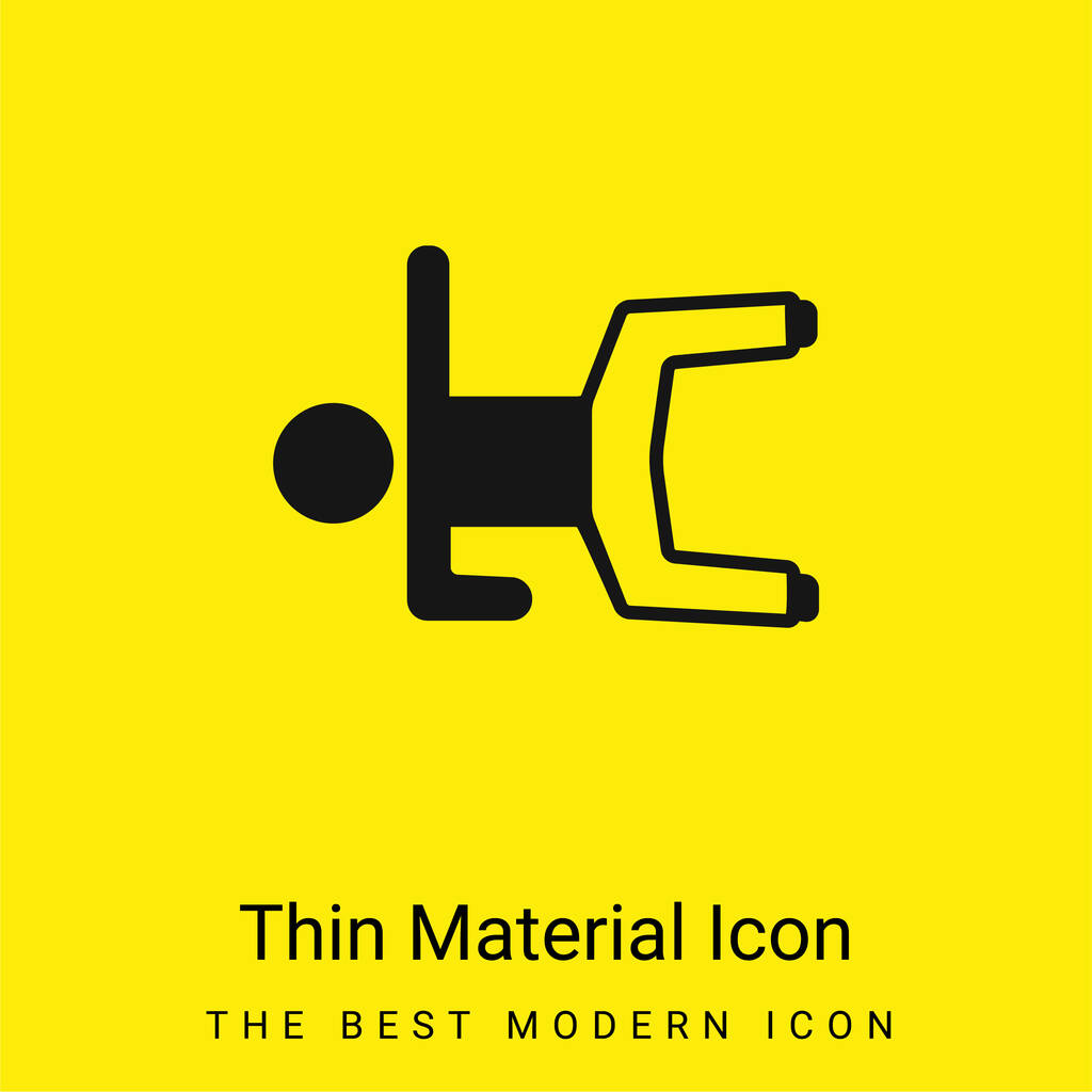 Garçon posé sur le sol avec bras jusqu'à minimum icône de matériau jaune vif - Vecteur, image