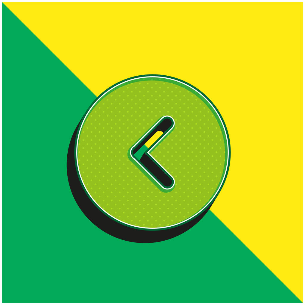 Zurück Grünes und gelbes modernes 3D-Vektorsymbol-Logo - Vektor, Bild