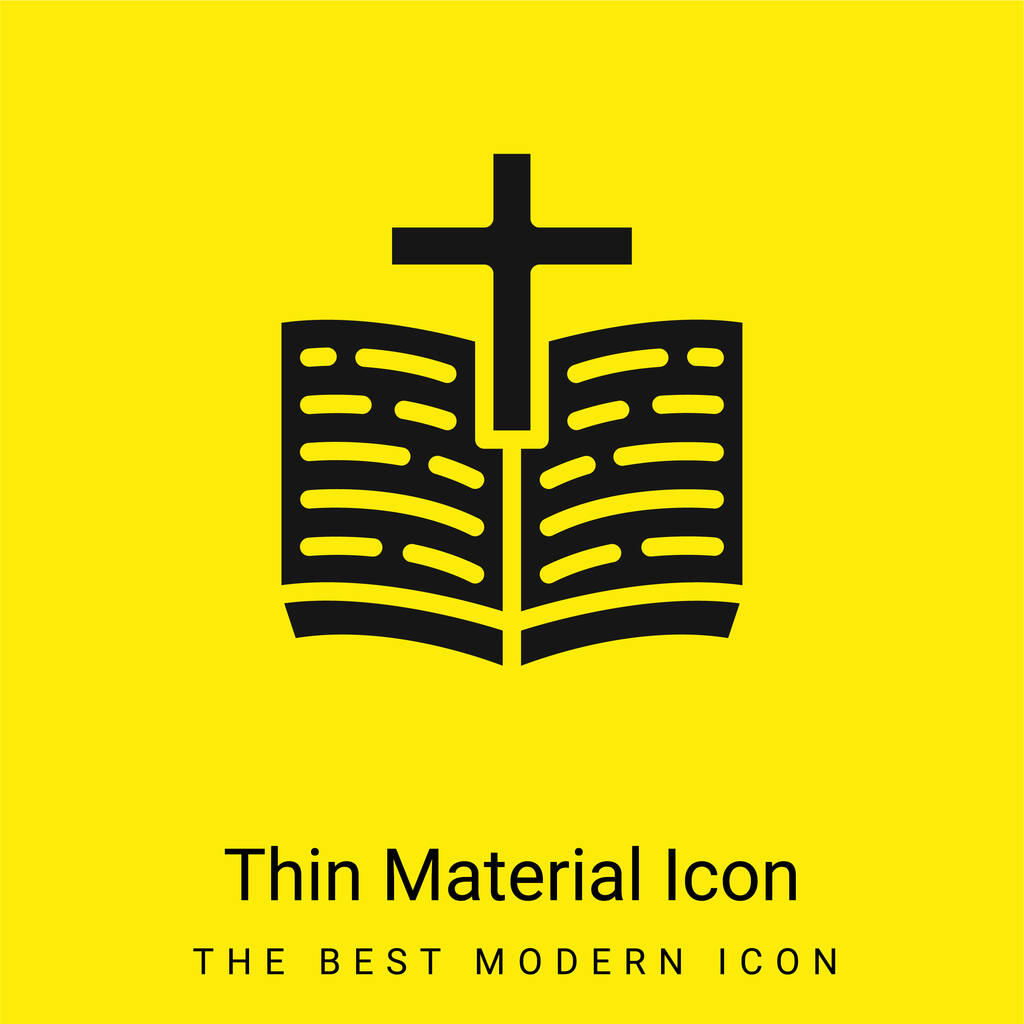 Bijbel minimale helder geel materiaal icoon - Vector, afbeelding