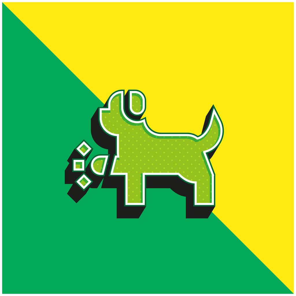 Animal verde y amarillo moderno logotipo del icono del vector 3d - Vector, imagen