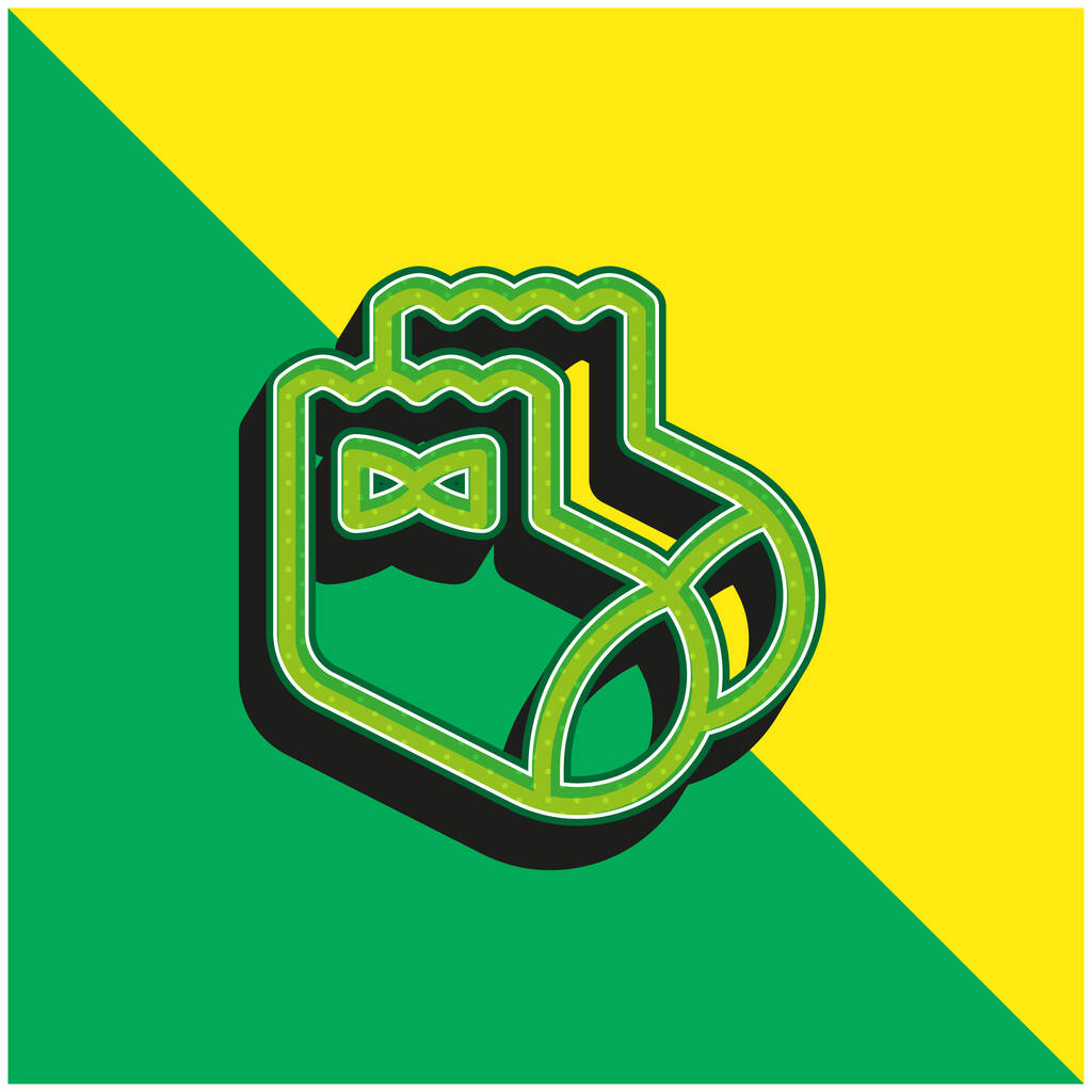 Baba zokni Zöld és sárga modern 3D vektor ikon logó - Vektor, kép