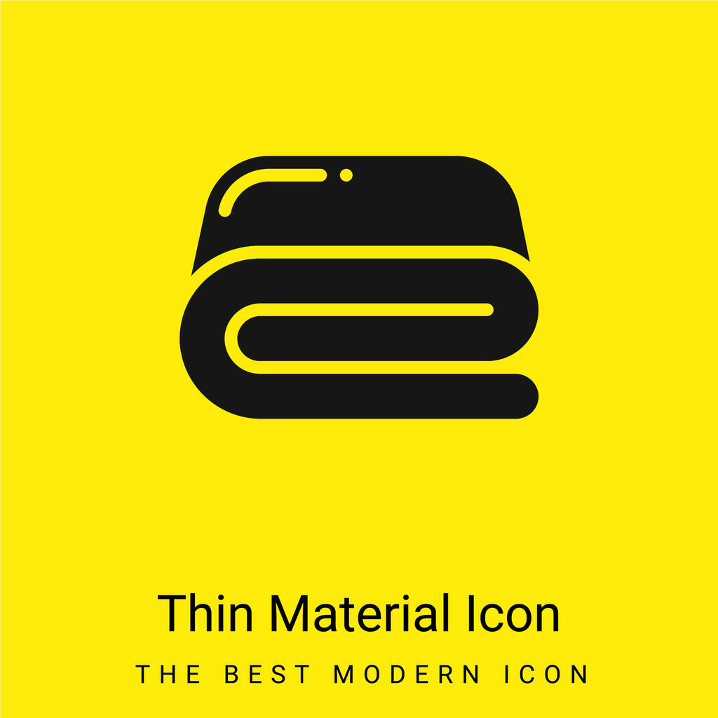Feuilles de lit minimal jaune vif icône matérielle - Vecteur, image