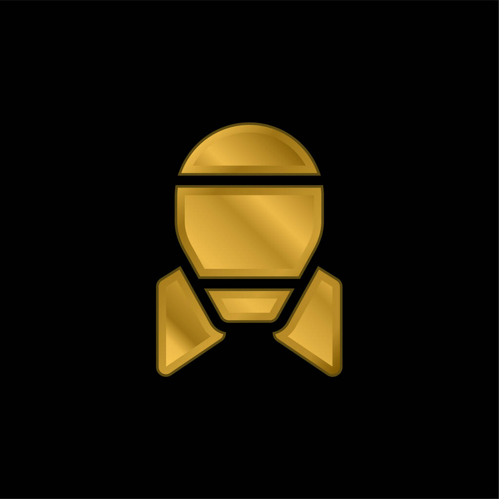 Bomba atomowa złocona metaliczna ikona lub wektor logo - Wektor, obraz