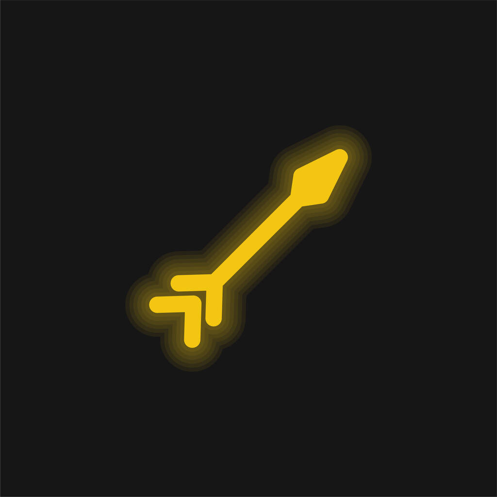アーチ黄色の輝くネオンアイコン - ベクター画像
