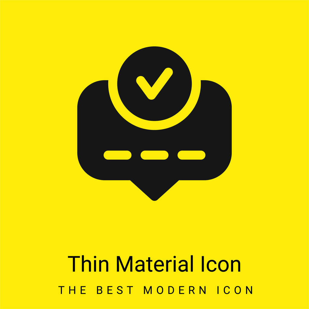 Fogadja el a minimális élénk sárga anyag ikon - Vektor, kép