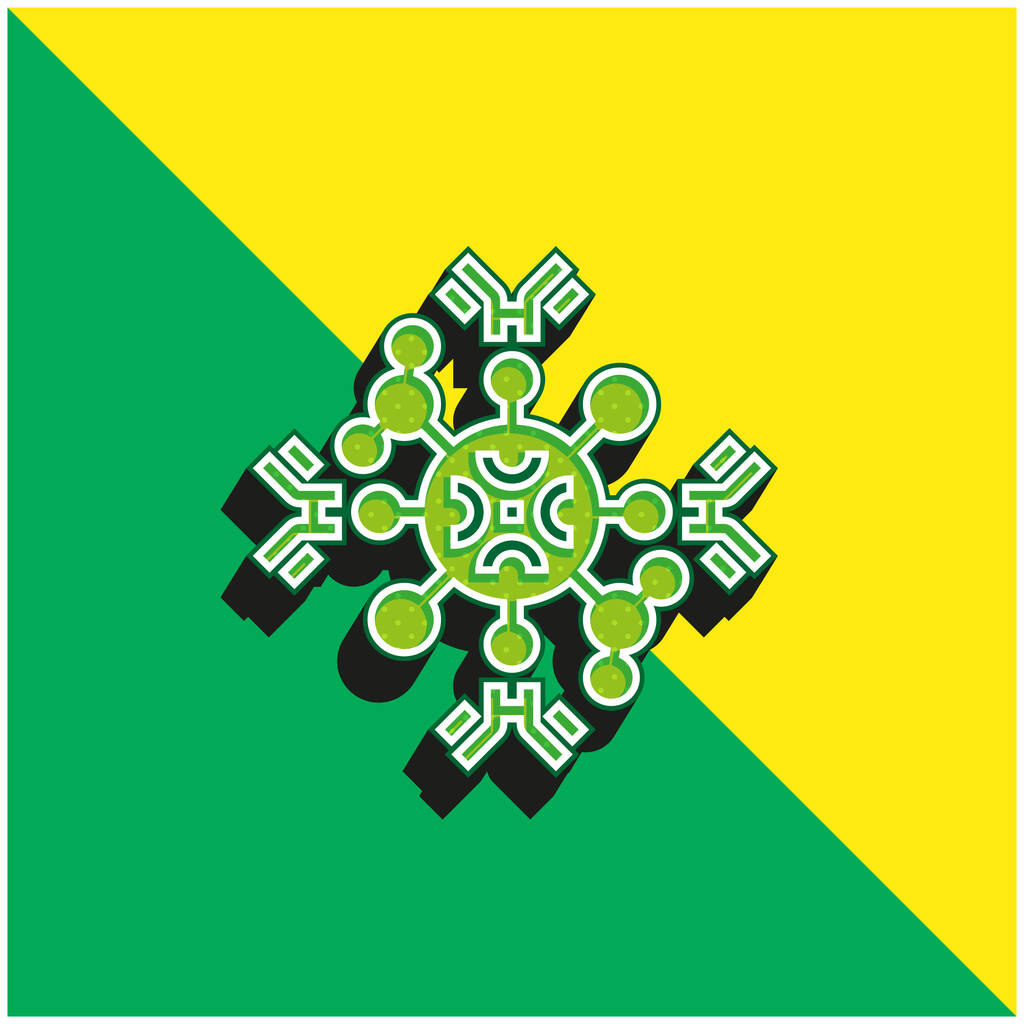 Antilichamen Groen en geel modern 3D vector pictogram logo - Vector, afbeelding
