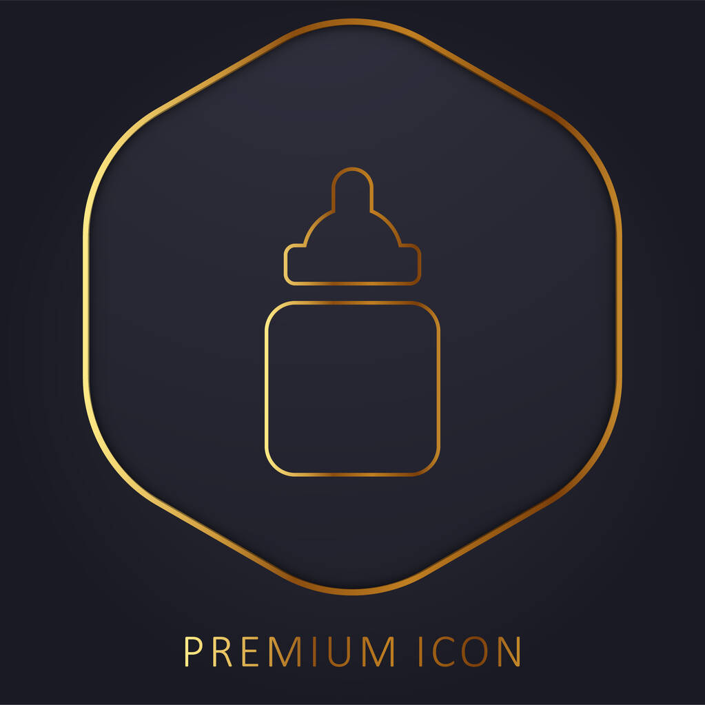Biberon ligne d'or logo premium ou icône - Vecteur, image