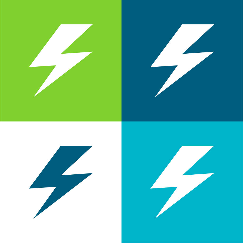 Bolt Lapos négy szín minimális ikon készlet - Vektor, kép