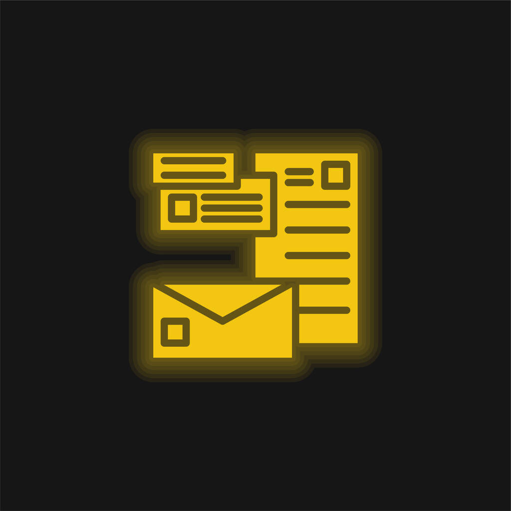 Image de marque jaune brillant icône néon - Vecteur, image