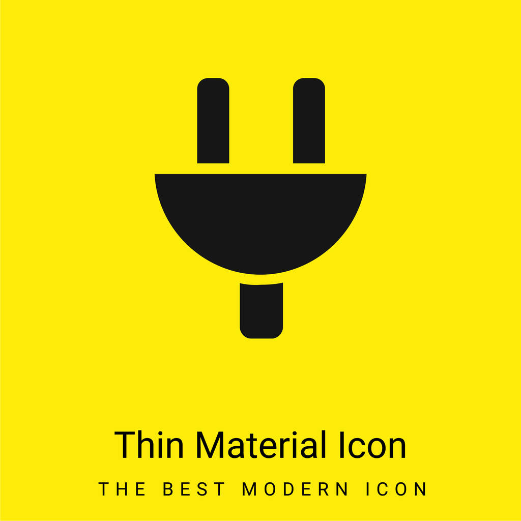 Black Plug Head icône minimale de matériau jaune vif - Vecteur, image