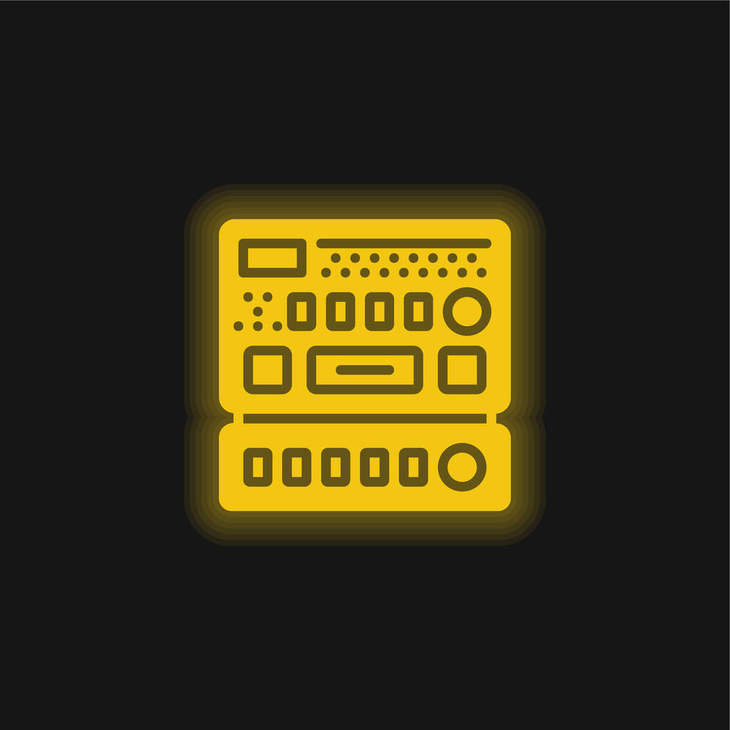 Аналітика жовта сяюча неонова іконка
 - Вектор, зображення