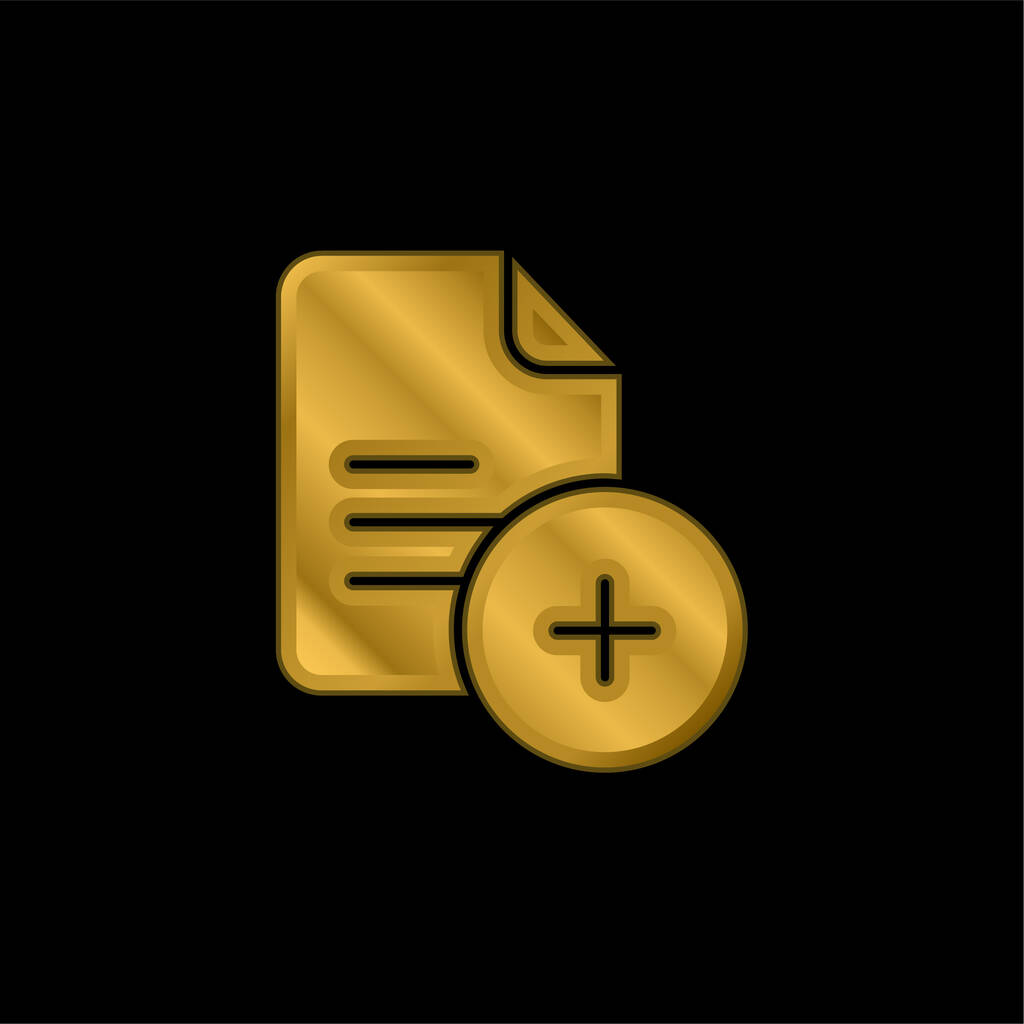 Add File aranyozott fém ikon vagy logó vektor - Vektor, kép