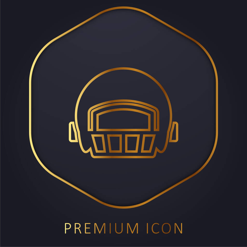 Capacete de jogador de futebol americano linha dourada logotipo premium ou ícone - Vetor, Imagem
