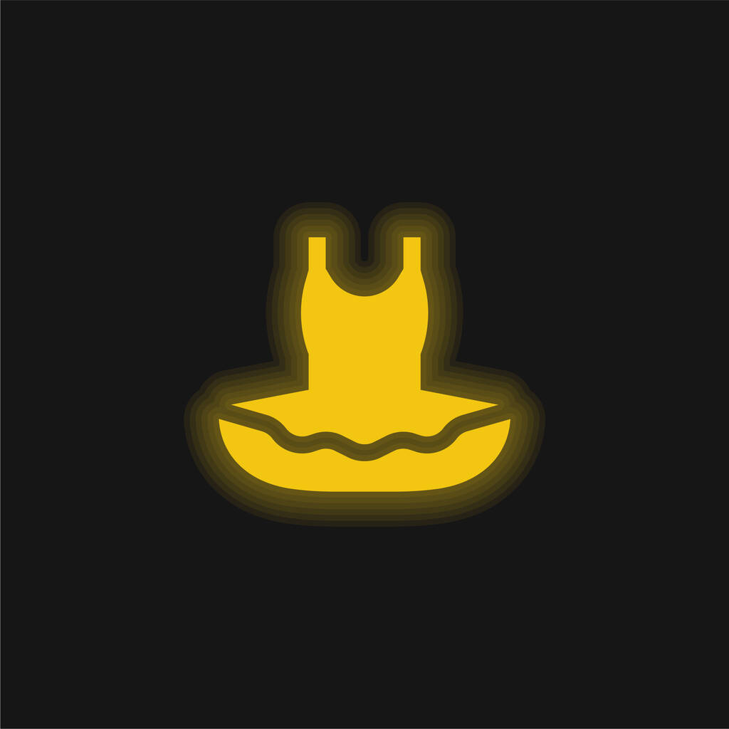 Ballet yellow glowing neon icon - Vector, Image
