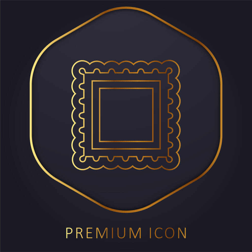Rahmen für Rahmenbilder goldene Linie Premium-Logo oder Symbol - Vektor, Bild
