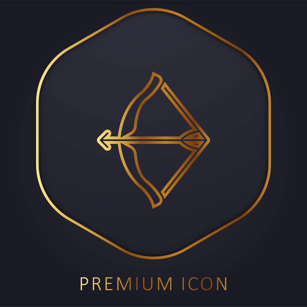Bow golden line premium logo or icon - Vector, Image