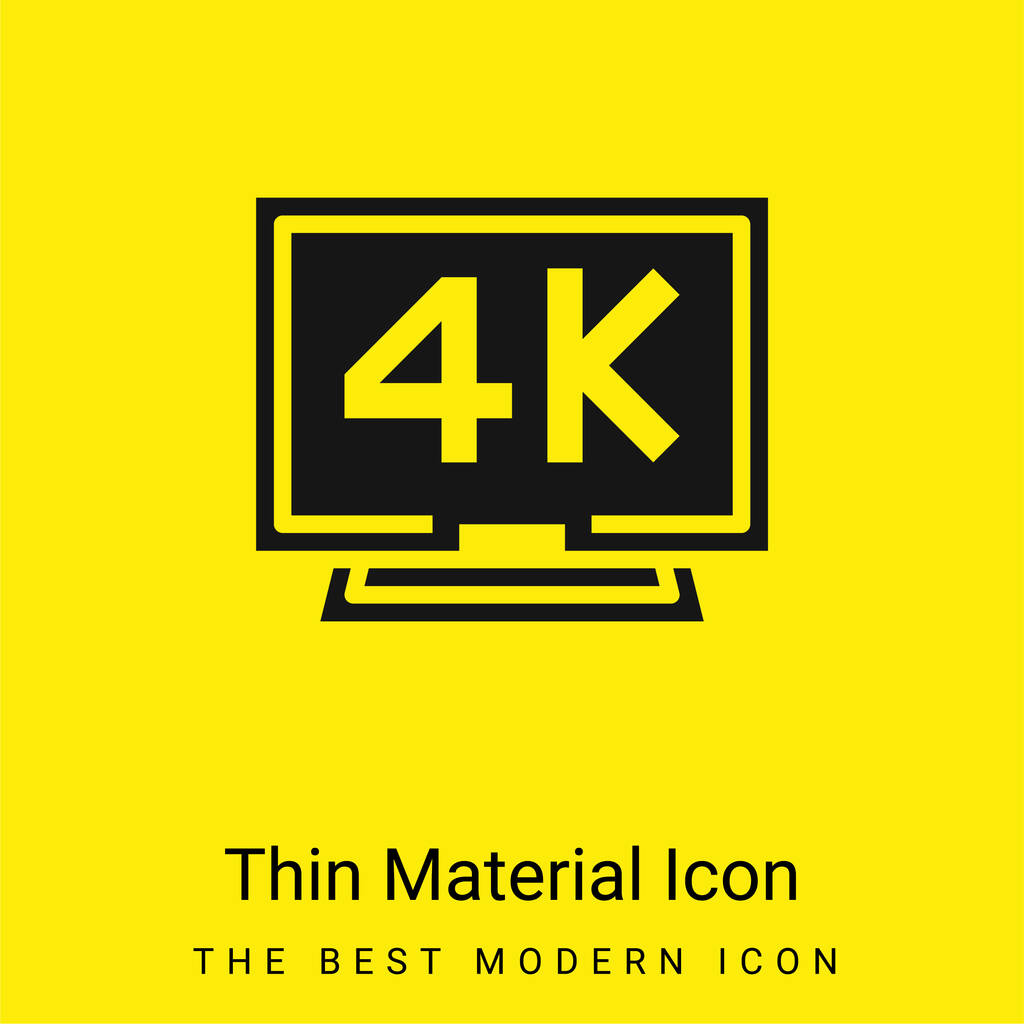 4k mínimo icono de material amarillo brillante - Vector, Imagen