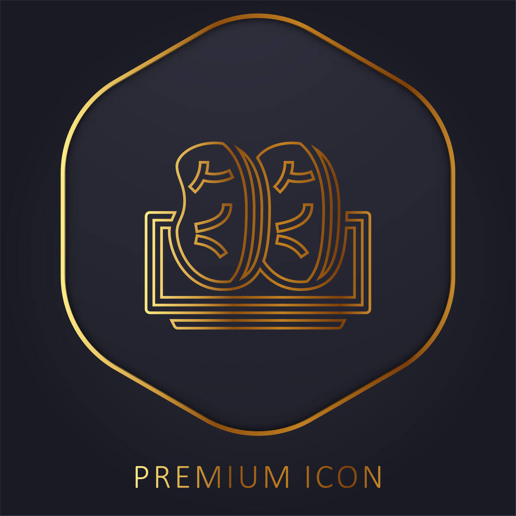 Bacon golden line premium logo or icon - Vector, Image