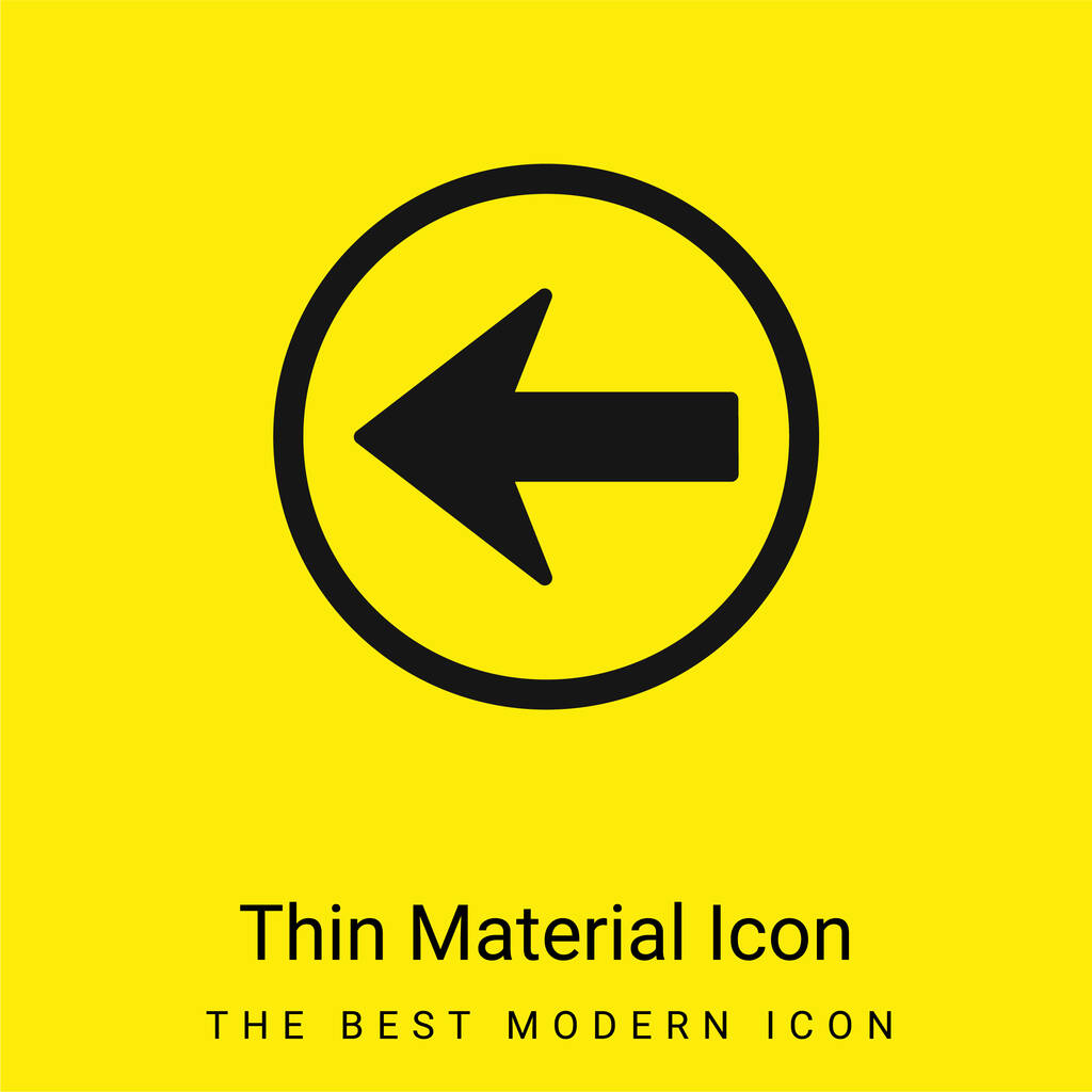 Vissza Navigációs nyíl gomb mutatva balra minimális fényes sárga anyag ikon - Vektor, kép