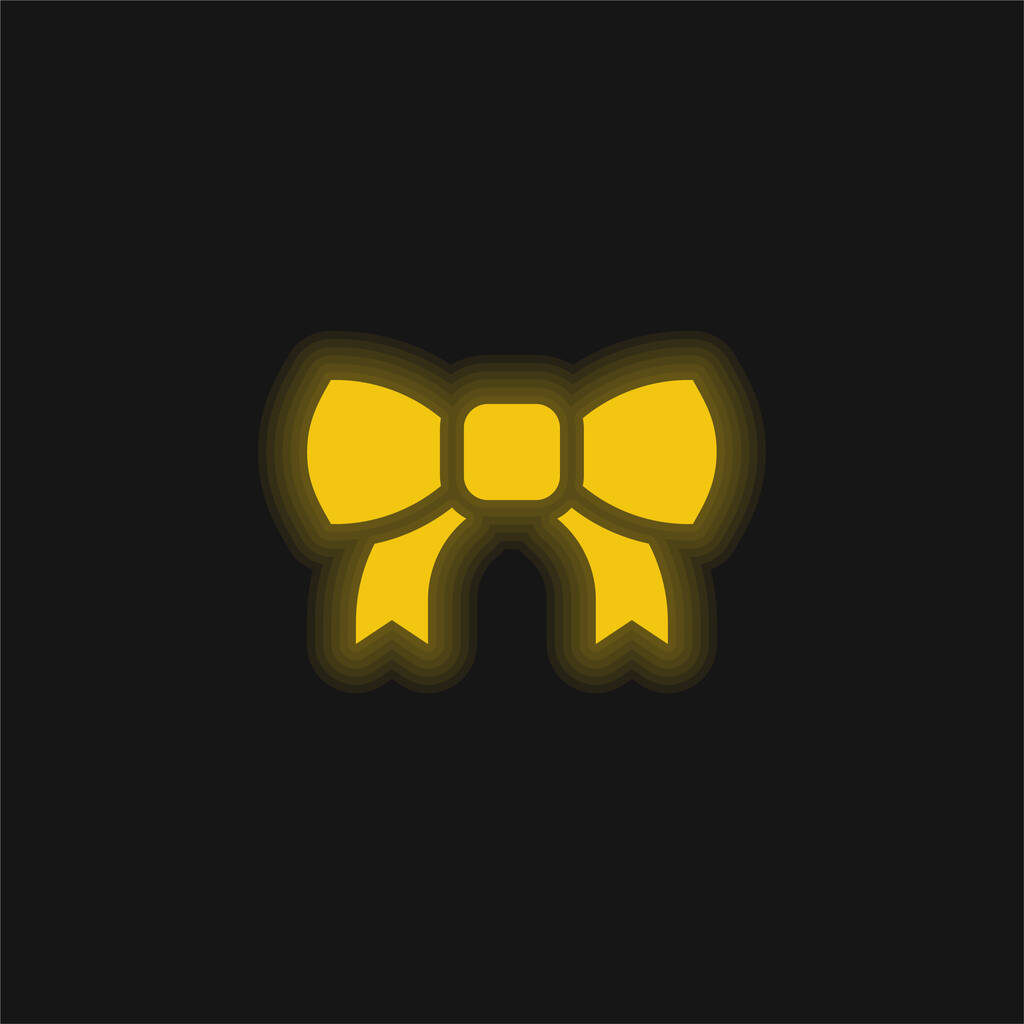 Buig geel gloeiende neon pictogram - Vector, afbeelding