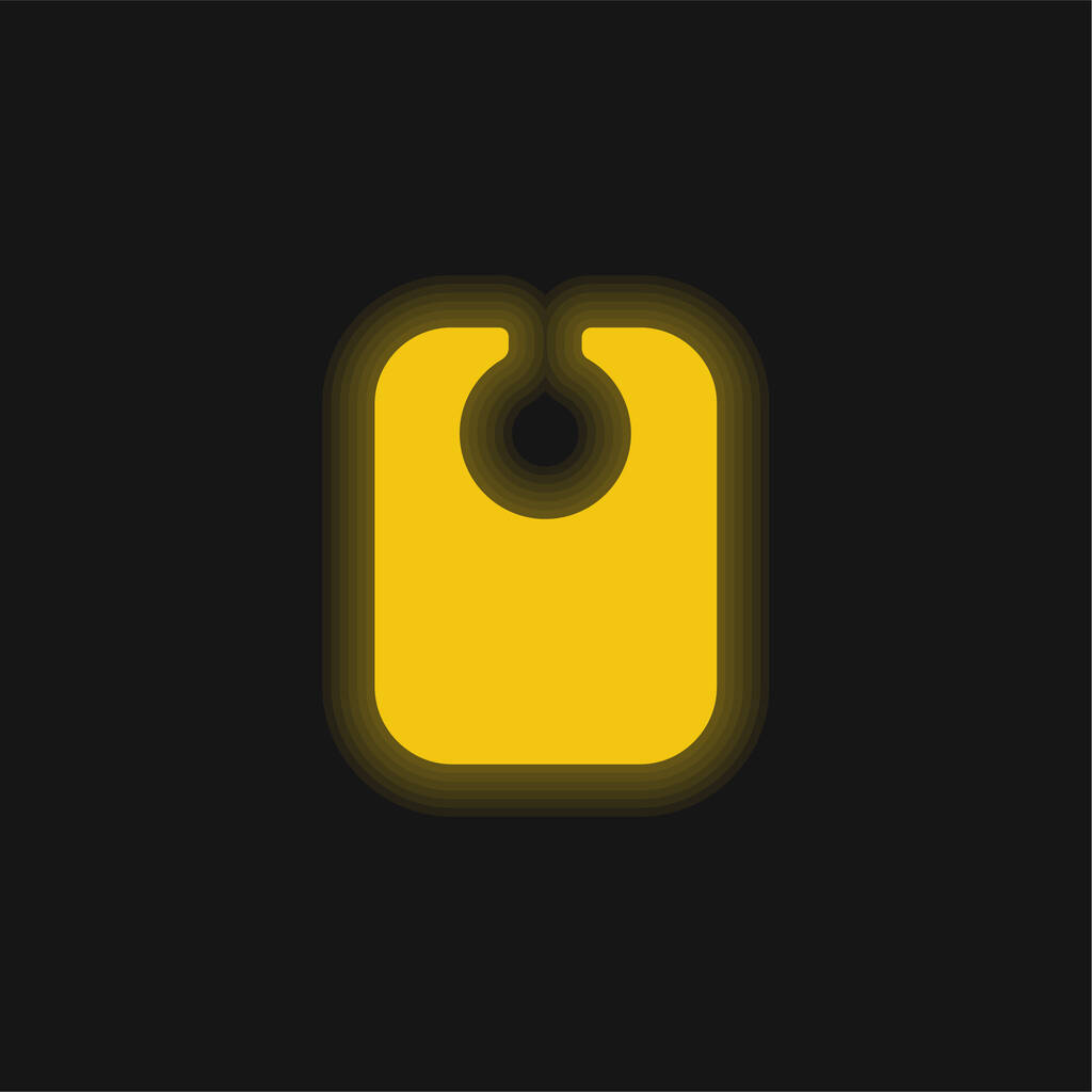 babero amarillo brillante icono de neón - Vector, Imagen