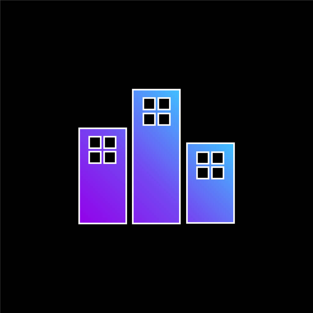 Apartmány Budovy modrý gradient vektor ikona - Vektor, obrázek