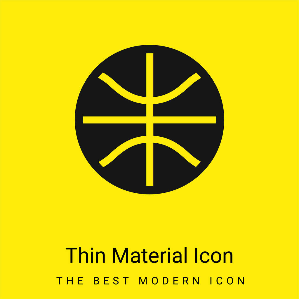 Basketball Ball minimal bright yellow material icon - Vector, Image