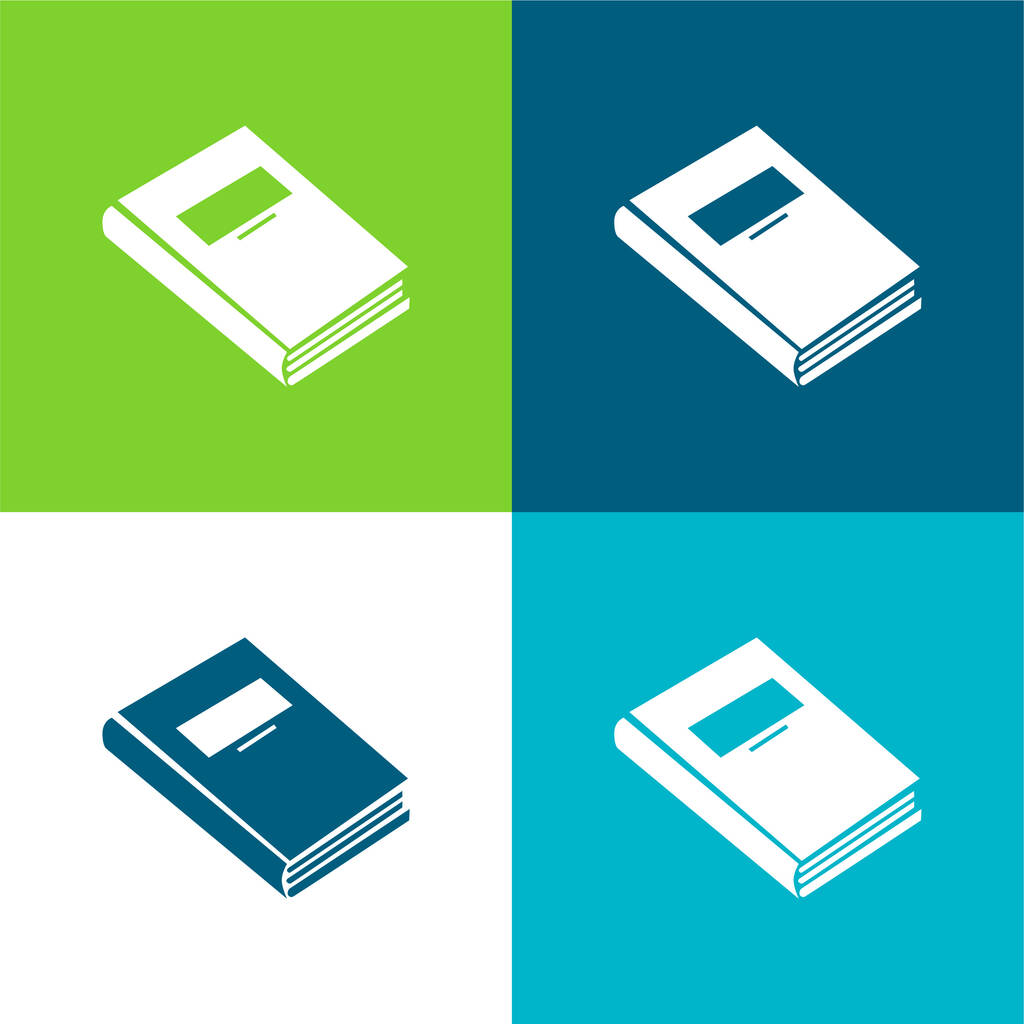Kniha Byt čtyři barvy minimální ikona nastavena - Vektor, obrázek