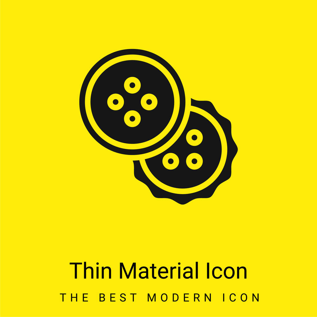 Botón mínimo icono de material amarillo brillante - Vector, Imagen