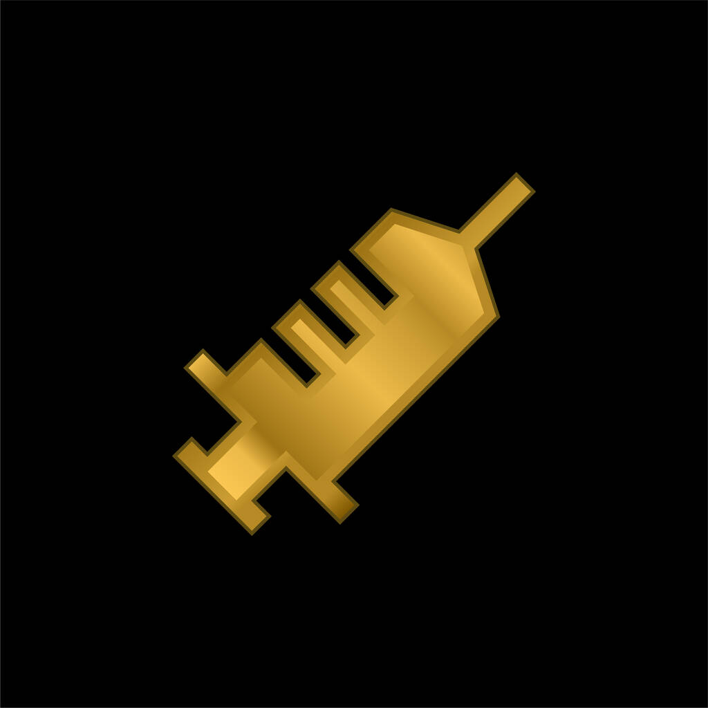 Anestesia chapado en oro icono metálico o logo vector - Vector, imagen