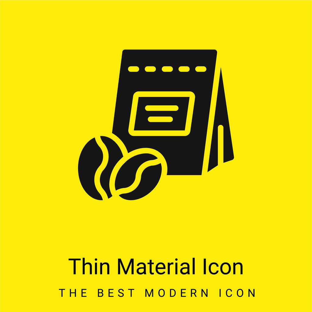 Beans minimal bright yellow material icon - Vector, Image